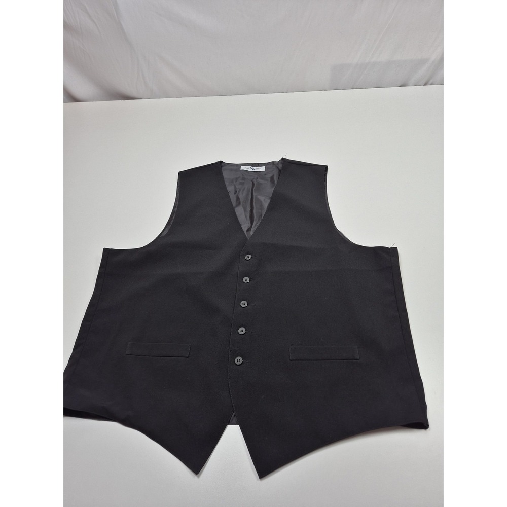 Neil Allyn Vest Mens XL Black 100% Polyester Tuxedo Suit Wedding Formal Classic